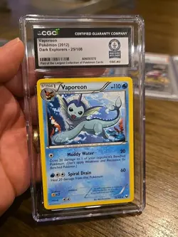 CGC Guinness World Record 1/1 Pokemon Vaporeon 2012 Dark Explorers 25/108 - Image 1