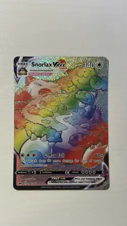 Pokemon TCG Snorlax VMAX Holo Secret Rare Card Sword & Shield 206/202 - Image 1