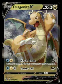 Pokemon Cards Dragonite V 049/078 Pokemon GO Holo V Rare LP *2 - Image 1