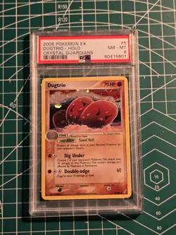 2006 POKEMON EX CRYSTAL GUARDIANS DUGTRIO #5/100 RARE HOLO PSA 8 - Image 1