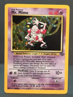 Mr. Mime 6/64 Unlimited Holo Rare - Pokemon Jungle Set LP - Image 1