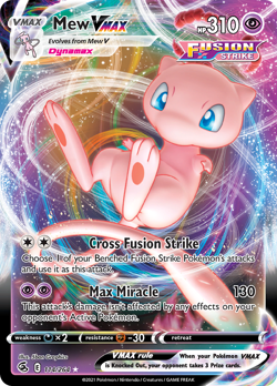 Mew VMAX 114/264 Holo VMAX Rare Fusion Strike Pokemon Holo NM/M - Image 1