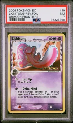 PSA 7 Lickitung Reverse Holo #19 2006 Pokemon Ex Dragon Frontiers 94667702 - Image 1
