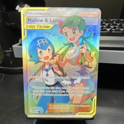 Pokemon Mallow & Lana TAG TEAM Full Art Holo 231/236 Sm-Cosmic Eclipse - Image 1