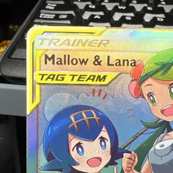 Pokemon Mallow & Lana TAG TEAM Full Art Holo 231/236 Sm-Cosmic Eclipse - Image 5