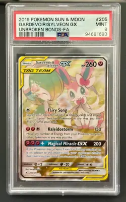 Pokemon Gardevoir & Sylveon GX #205/214 Sm-Unbroken Bonds PSA 9 MINT - Image 1