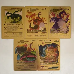 Pokemon Metal Foil Card Lot Charizard Venusaur Blastoise Vmax V Tag Team Fanart - Image 1