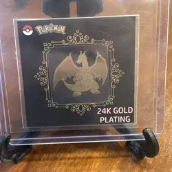 Charizard 24k Gold Plated Sticker - Striking Popping Candy Pokemon NM Condition - Image 1