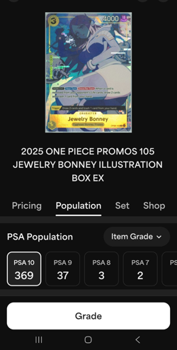 One Piece Jewelry Bonney Illustration Card #105 PSA GEM MINT 10 OP08-105 - Image 5