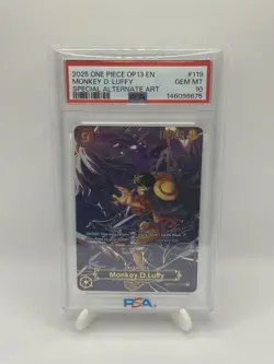 2025 ONE PIECE OP13-CARRYING ON HIS WILL #119 MONKEY D. LUFFY PSA 10 - Image 1