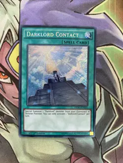 DESO-EN035 Darklord Contact Secret Rare 1st Edition NM Yugioh Card - Image 1