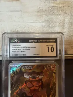 Landorus 137/086 Art Rare - CGC Gem Mint 10 - Japanese Black Bolt - Pokemon TCG - Image 2