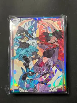 Pokemon Lucario + Zoroark Stain Glass Art Sleeves - 60 count - Standard Size - Image 1