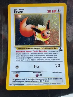 2000 Black Star Promo Eevee #11 Holo Pokemon Card MP (WEAR) - Image 1