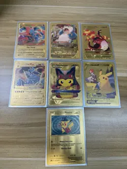 Set Of 7 Golden Vmax Pokemon Cards - Image 1