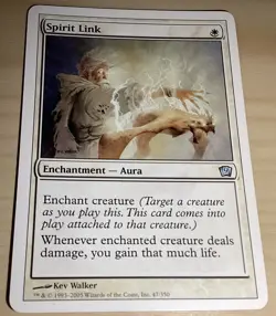 9th Edition Spirit Link MTG Magic the Gathering NM - Image 1
