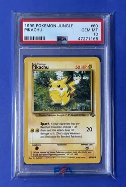 1999 Pokemon Jungle Pikachu #60 PSA 10 GEM MT - Image 1