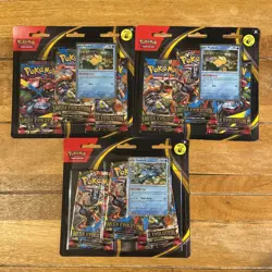 3X Pokemon Mega Evolution Triple Blister Packs 2X Psyduck with swirls 1X Golduck - Image 1