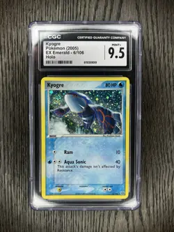 Kyogre CGC 9.5 Pokemon 2005 EX Emerald 6/106 Holo Swirl Low POP 6 - Image 1