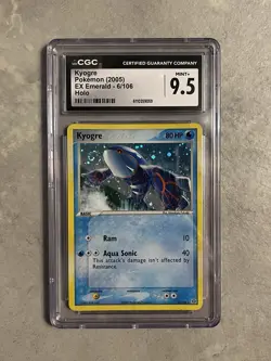 Kyogre CGC 9.5 Pokemon 2005 EX Emerald 6/106 Holo Swirl Low POP 6 - Image 3