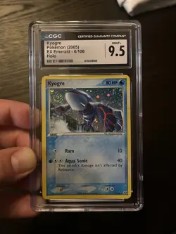 Kyogre CGC 9.5 Pokemon 2005 EX Emerald 6/106 Holo Swirl Low POP 6 - Image 5