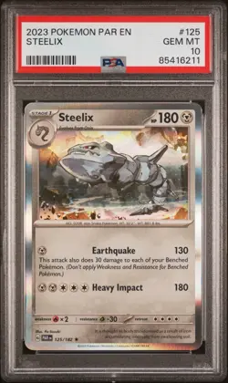 2023 POKEMON PARADOX RIFT #125/182 STEELIX PSA 10 - Image 1