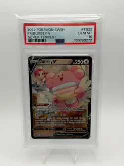 2022 POKEMON SWORD & SHIELD SILVER TEMPEST #TG22 FULL ART/BLISSEY V PSA 10 - Image 1