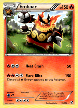 Emboar 019/114 Rare Regular Black & White Base Set Pokemon TCG MP - Image 1