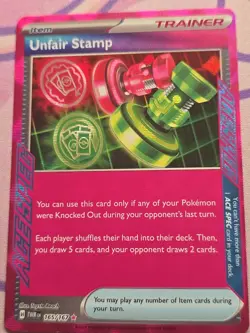 Unfair Stamp 165/167 Twilight Masquerade TWM SV06 Pokemon TCG Ace Spec NM - Image 2
