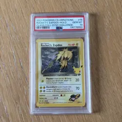 PSA 10 Rocket's Zapdos 15/132 Celebrations 25th Holo Pokemon Card Gem Mint New - Image 1