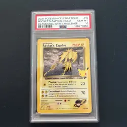 PSA 10 Rocket's Zapdos 15/132 Celebrations 25th Holo Pokemon Card Gem Mint New - Image 2