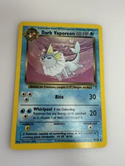 Pokemon TCG Dark Vaporeon Holo Rare Card Legendary Collection 9/110 - Image 4