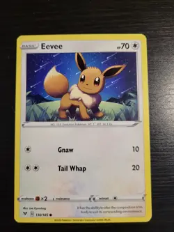 2020 Pokemon Card Eevee 130/185 Common Vivid Voltage - Image 1