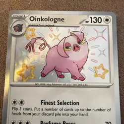 Pokemon Card 208/091 Oinkologne Paldean Fates Baby Shiny Holo Rare - Image 2