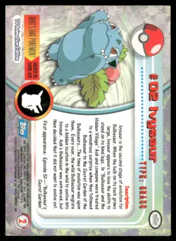 Pokemon Cards Ivysaur #2 Topps Trading Cards Series 1 MP *3 - Image 2