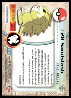 Pokemon Cards Sandslash #28 Topps Trading Cards Series 1 LP *2 - Image 2