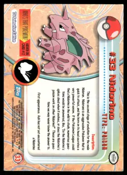 Pokemon Cards Nidorino #33 Topps Trading Cards Series 1 MP *3 - Image 2