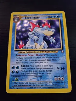 Pokemon TCG Feraligatr Neo Genesis Holo Unlimited Rare Card 4/111 LP Condition - Image 1
