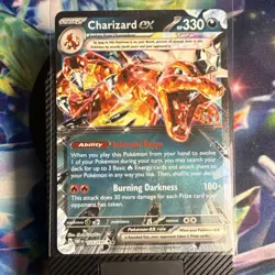 Pokemon TCG Charizard ex Tera 330 HP 125/197 SV03 Obsidian Flames Holo EN - Image 1