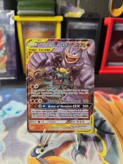 Pokemon TCG Marshadow & Machamp GX Tag Team Card 82/214 Unbroken Bonds - Image 1