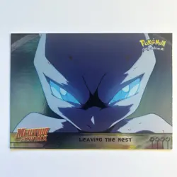 1999 Topps Blue Logo Silver Foil 1st Printing Leaving the Nest Mewtwo #4 - Image 1
