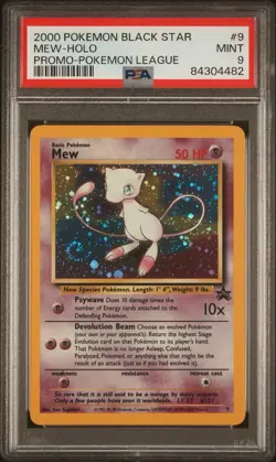 2000 POKEMON BLACK STAR PROMO #9 MEW - HOLO - PSA 9 MINT WITH BEAUTIFUL SWIRL 🌀 - Image 3