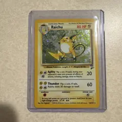 Pokemon TCG Raichu Holo Rare 14/130 Base Set 2 WOTC 2000 Vintage LP - Image 1