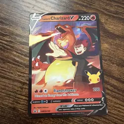 Pokemon TCG Lance's Charizard v SWSH133 Celebrations Black Star Promo Holo - Image 1