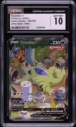 Tyranitar V 155/163 Ultra Rare Holo Battle Styles Pokemon CGC 10 Gem Mint *050 - Image 1