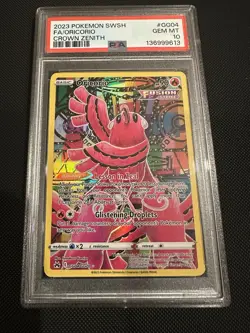 2023 POKEMON SWORD & SHIELD CROWN ZENITH #GG04 FULL ART/ORICORIO PSA 10 - Image 3