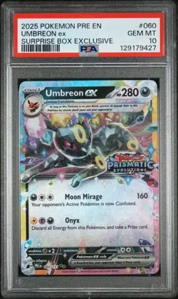2025 POKEMON PRE EN-PRISMATIC EVOLUTIONS #060 UMBREON STAMPED PSA 10 - Image 1