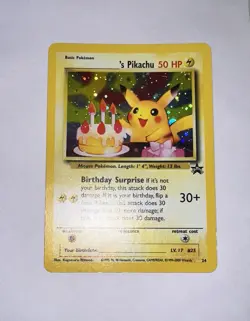 Pokemon TCG -___ 's Birthday Pikachu 24/53 Wotc Promo Holo LP - Image 1