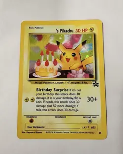 Pokemon TCG -___ 's Birthday Pikachu 24/53 Wotc Promo Holo LP - Image 3