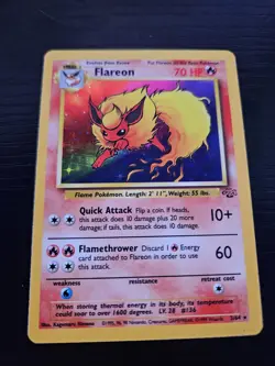 Pokemon TCG Flareon Jungle 3/64 Holo Unlimited Holo Rare - Image 1